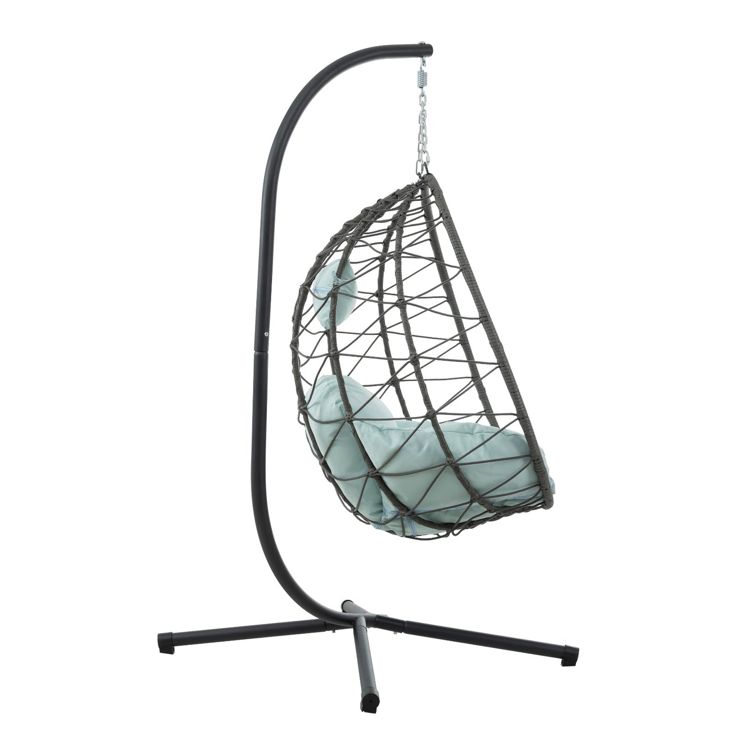 Hanging Wicker Egg Chair with Stand – Indoor/Outdoor Swing for Patio or Lounge