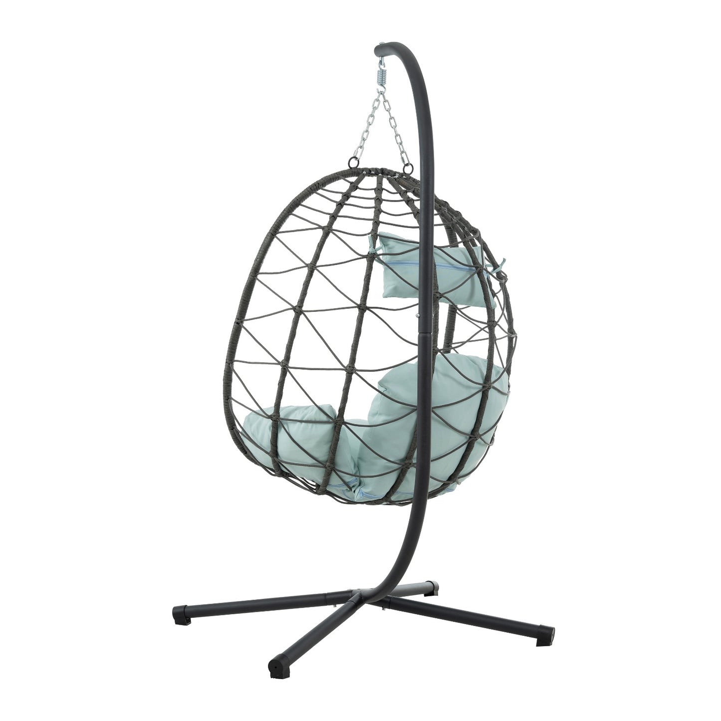 Hanging Wicker Egg Chair with Stand – Indoor/Outdoor Swing for Patio or Lounge